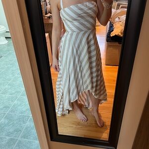 Striped Cream and White Women's Dress
